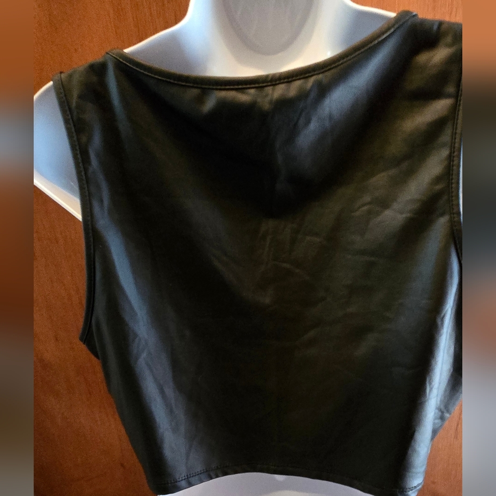 Joocy Babi Black Faux Leather Corset Top Sz12 XL - Picture 4 of 4